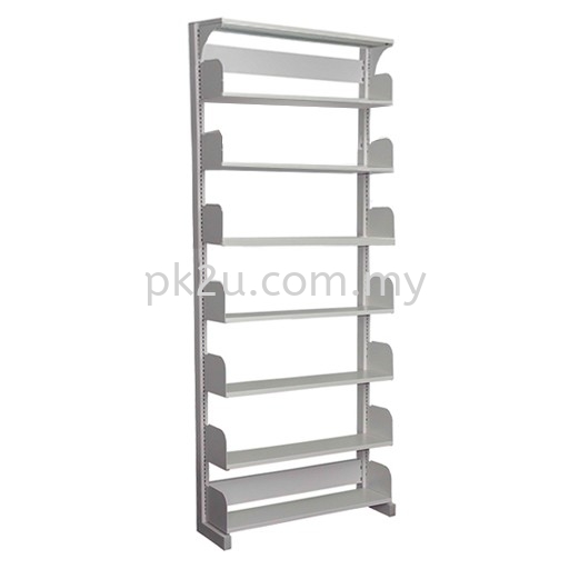 SSLS-7L-OP-A1-Single Sided Library Shelving With Steel End Panel - 7 Shelves  Library Shelving Library Shelving / Library Equipment Steel Furniture Johor Bahru (JB), Malaysia Supplier, Manufacturer, Supply, Supplies | PK Furniture System Sdn Bhd