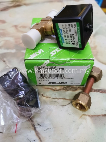 RPV-303BYF*AADN - SAGINOMIYA 3/8" FLARE TYPE SOLENOID VALVE ; 3/8" FLARE ; AC220-230V 50HZ 