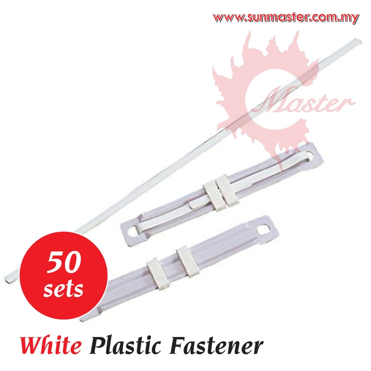 PLASTIC PAPER FASTENER WHITE