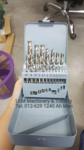 19pcs Straight Shank HSS Drill Bit Set