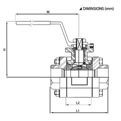 Interflow 3pc Ball Valve