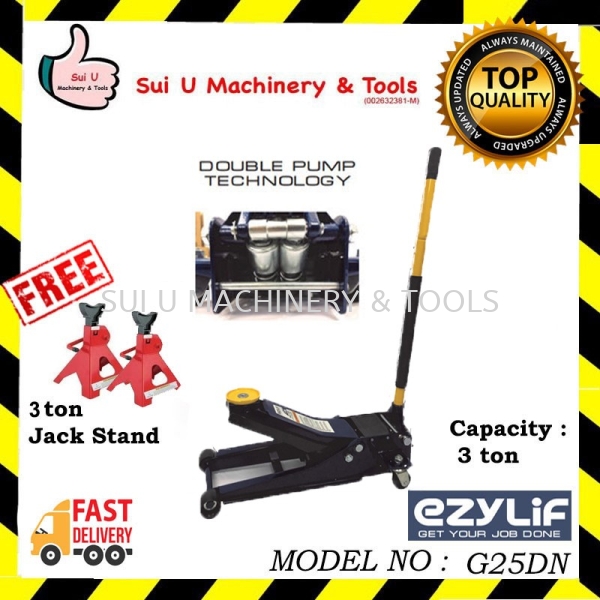 EZYLIF G25DN / GL25DN Heavy Duty Floor Jack FOC 3ton Jack Stand Jack & Lifting Car Workshop Equipment Kuala Lumpur (KL), Malaysia, Selangor, Setapak Supplier, Suppliers, Supply, Supplies | Sui U Machinery & Tools (M) Sdn Bhd