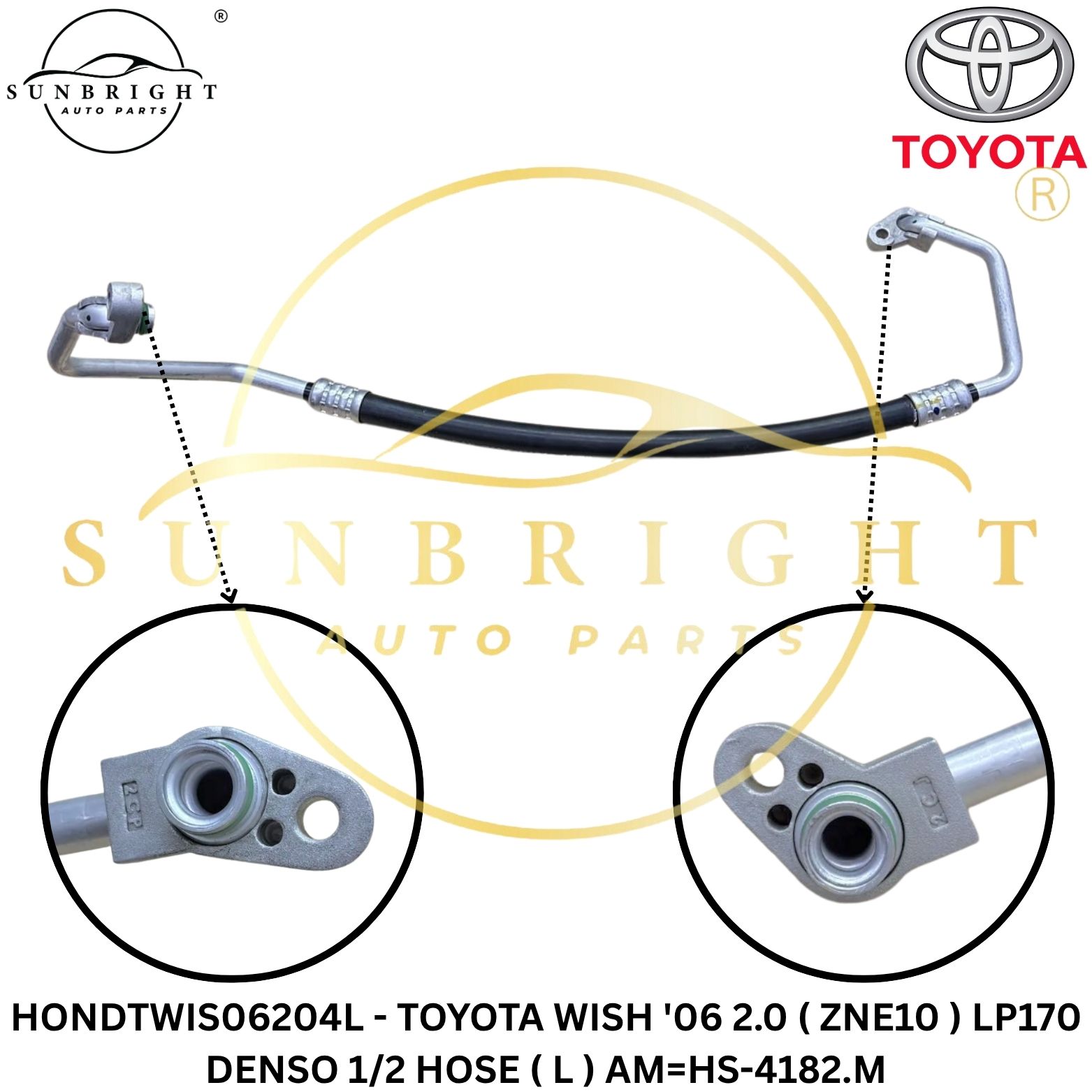 HONDTWIS06204L - TOYOTA WISH '06 2.0 ( ZNE10 ) LP170 DENSO 1/2 HOSE ( L ) AM=HS-4182.M