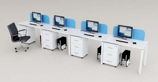 6 person office system with U shape metal leg and acrylic desking panel AIM Desking System Office Workstation Malaysia, Selangor, Kuala Lumpur (KL), Seri Kembangan Supplier, Suppliers, Supply, Supplies | Aimsure Sdn Bhd