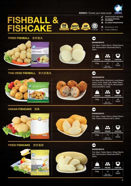 FISHBALL & FISHCAKE KENKO BRAND Frozen Food Sarawak, Malaysia, Kuching, Johor Bahru, JB Supplier, Suppliers, Supply, Supplies | Foodmen Sdn Bhd