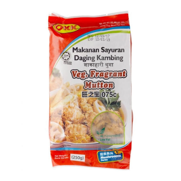 VEG. FRAGRANT MUTTON OKK BRAND (vegetarian) Frozen Food Sarawak, Malaysia, Kuching, Johor Bahru, JB Supplier, Suppliers, Supply, Supplies | Foodmen Sdn Bhd