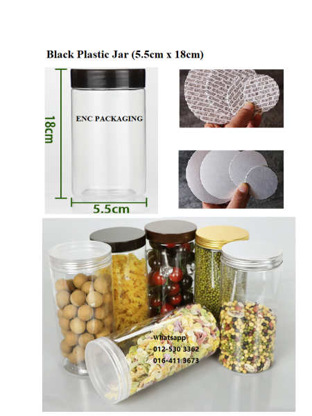 Black jar 380ml(5.5cm x 18cm) Dia 55 jar series Plastic Jar Penang (Pulau Pinang), Butterworth, Malaysia. Manufacturer, Supplier, Supply, Supplies | ENC Packaging Enterprise