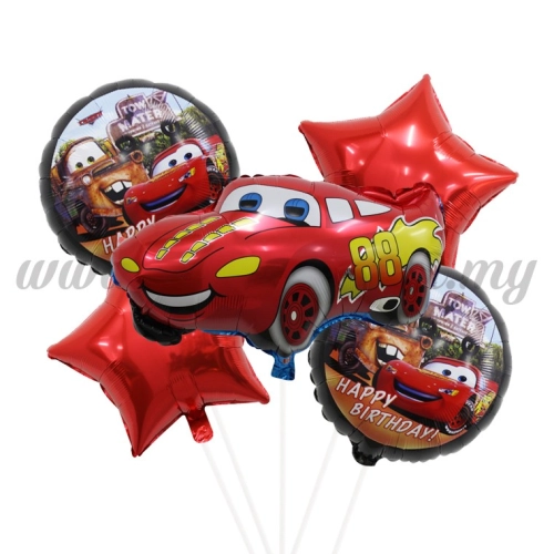 Foil Balloon Set (Cars) - 5 in 1 (FB-MC-T049)