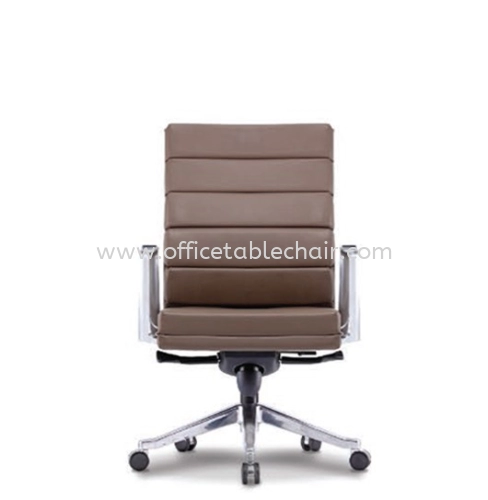 DIANTHUS DIRECTOR LOW BACK LEATHER CHAIR C/W ALUMINIUM DIE-CAST BASE