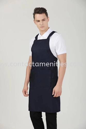 Navy Blue Service Apron (Front)