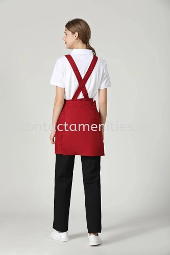 Maroon Red Service Apron (Back)