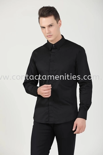 Service Shirt - L/Sleeves Black (Unisex-Front)