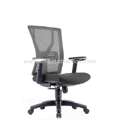 STATICE 2 MEDIUM BACK ERGONOMIC MESH CHAIR ADJUSTABLE ARMREST C/W POLYPROPYLENE BASE