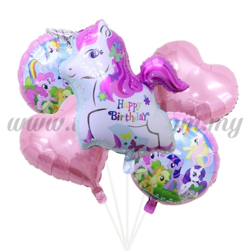 Foil Balloon Set (Unicorn & Pony) - 5in1 (FB-MC-T074)