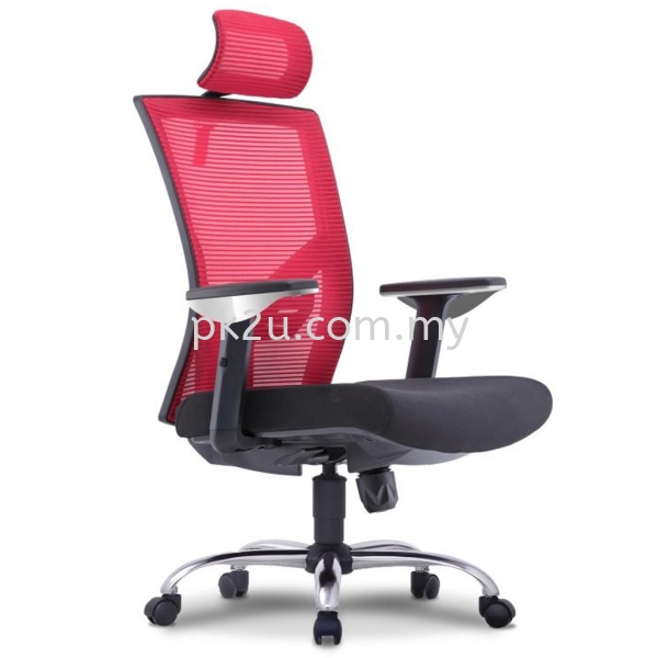 PK-BCMC-19-H-CR-C1-Evo High Back Mesh Chair with Chrome Base & Adjustable Armrest Basic Mesh Chair Mesh Office Chair Office Chair Johor Bahru (JB), Malaysia Supplier, Manufacturer, Supply, Supplies | PK Furniture System Sdn Bhd