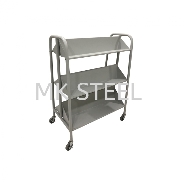 DOUBLE SIDED BOOK TROLLEY WITH 6 SLANTED SHELVES Library & Book Trolley Malaysia, Selangor, Kuala Lumpur (KL), Sungai Buloh Manufacturer, Supplier, Supply, Supplies | MK STEEL HARDWARE SDN BHD
