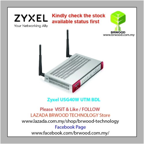 ZYXEL USG40W UTM BDL: NEXT GENERATION UTM FIREWALL APPLIANCE UTM BUNDLE (AS,AV,CF,IDP) 1 YEAR