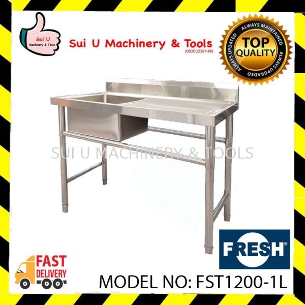 FRESH FST1200-1L Sink Table 1 Sink (Left) 4ftX2ftX3ft Stainless Steel Equipment Food Processing Machine Kuala Lumpur (KL), Malaysia, Selangor, Setapak Supplier, Suppliers, Supply, Supplies | Sui U Machinery & Tools (M) Sdn Bhd