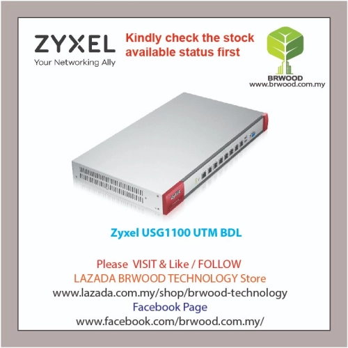 ZYXEL USG1100 UTM BDL: NEXT GENERATION UTM FIREWALL APPLIANCE UTM BUNDLE (AS,AV,CF,IDP) 1 YEAR