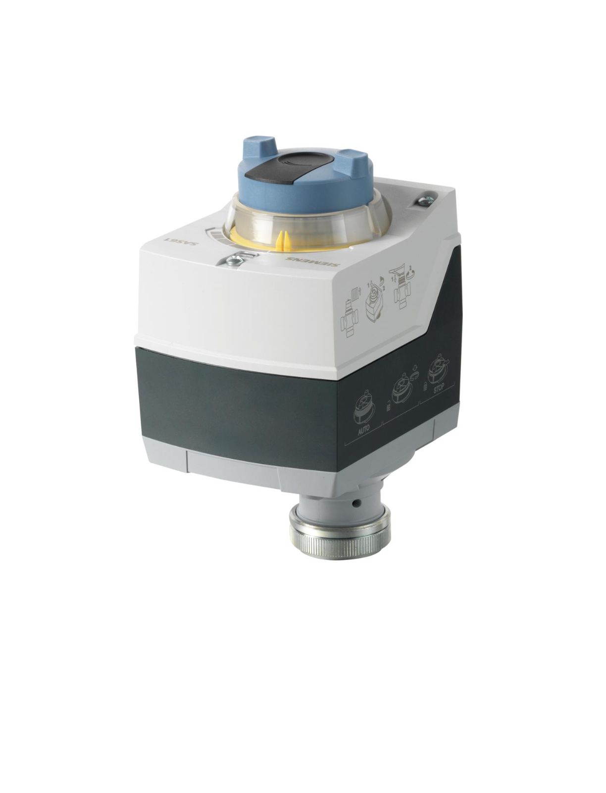 Electromotoric actuator, 400 N, 5.5 mm, AC/DC 24 V, DC 0…10 V / DC 4…20 mA, 30s | Fast positioning time. Manual control, position can be fixed. Plug-in space for auxiliary switch.