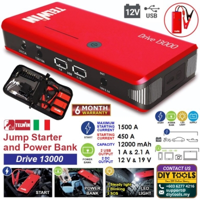 TELWIN Portable Jump Starter and Power Bank ��Drive 13000��
