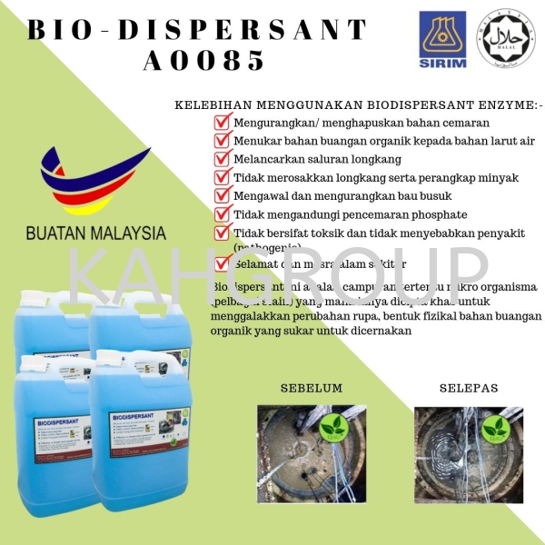 Bio Dispersant (enzymes) x 4 bottles Bio Dispersant (Enzymes)  Selangor, Malaysia, Kuala Lumpur (KL), Johor Bahru (JB), Penang, Perak Supplier, Suppliers, Supply, Supplies | Kualiti Alam Hijau (M) Sdn Bhd