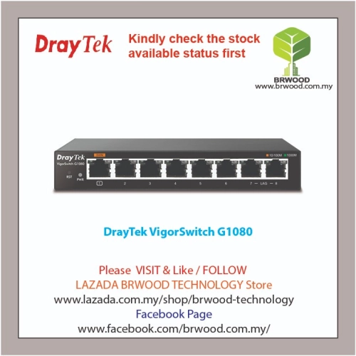 DrayTek VigorSwitch G1080: 8-Port Smart Lite Managed Gigabit Switch