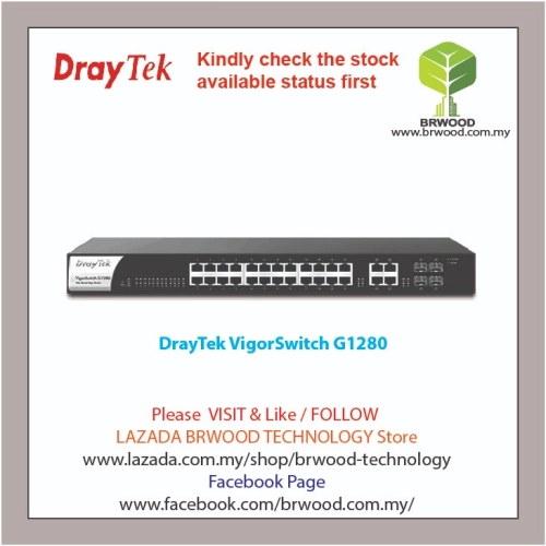 DrayTek VigorSwitch G1280: 28-Port Web Smart Managed Gigabit Switch