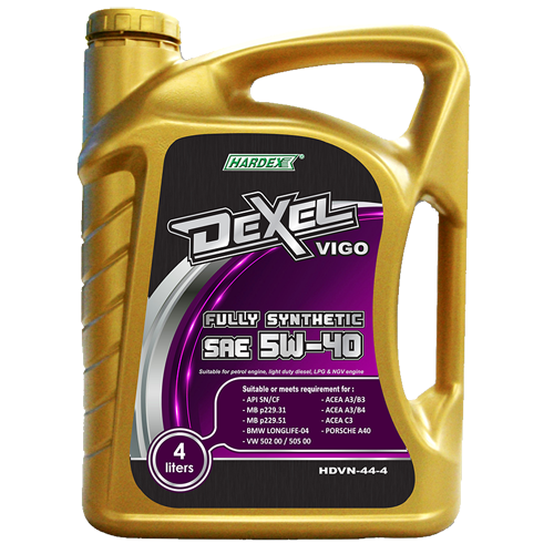 Hardex Dexel Vigo SAE 5W-40 1L HARDEX DEXEL VIGO SERIES FULLY SYNTHETIC ENGINE OIL PETROL & LIGHT DUTY DIESEL ENGINE OIL - DEXEL SERIES LUBRICANT PRODUCTS Pahang, Malaysia, Kuantan Manufacturer, Supplier, Distributor, Supply | Hardex Corporation Sdn Bhd