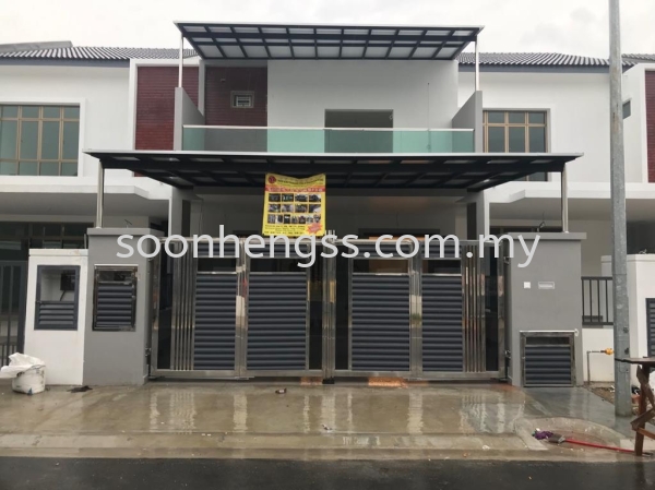  FOLDING DOOR MAIN GATE STAINLESS STEEL Johor Bahru (JB), Skudai, Malaysia Contractor, Manufacturer, Supplier, Supply | Soon Heng Stainless Steel & Renovation Works Sdn Bhd