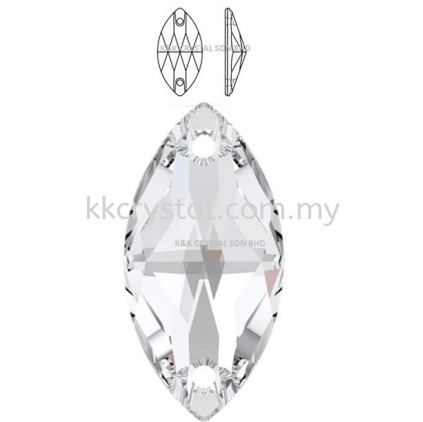 SW, NAVETTE SEW-ON STONE, 3223#, 12*6MM/18*9MM, 001 CRYSTAL Sew-On Stone SW Crystal Collections  Kuala Lumpur (KL), Malaysia, Selangor, Klang, Kepong Wholesaler, Supplier, Supply, Supplies | K&K Crystal Sdn Bhd