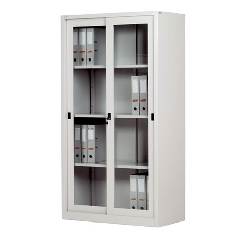 Full Height Cupboard with Glass Sliding Door C/W 3 Adjustable Shelves Office Steel Furniture Kuala Lumpur (KL), Malaysia, Selangor Supplier, Wholesaler, Supply, Supplies | Matahari Warehouse Solution Sdn. Bhd.