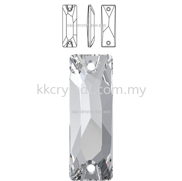 SW, COSMIC BAGUETTE SEW-ON STONE, 3255#, 18*6MM, 001 Crystal Sew-On Stone SW Crystal Collections  Kuala Lumpur (KL), Malaysia, Selangor, Klang, Kepong Wholesaler, Supplier, Supply, Supplies | K&K Crystal Sdn Bhd