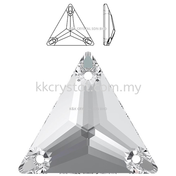 SW, TRIANGLE SEW-ON STONE, 3270# , 16MM/22MM, 001 Crystal Sew-On Stone SW Crystal Collections  Kuala Lumpur (KL), Malaysia, Selangor, Klang, Kepong Wholesaler, Supplier, Supply, Supplies | K&K Crystal Sdn Bhd