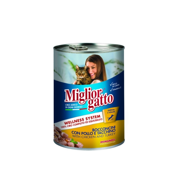 01218 Migliorgatto Chunks with Chicken & Turkey Migliorgatto - Wet in Tins Cat Food Morando Selangor, Malaysia, Kuala Lumpur (KL), Sungai Buloh Supplier, Suppliers, Supply, Supplies | Petopet Marketing Sdn Bhd