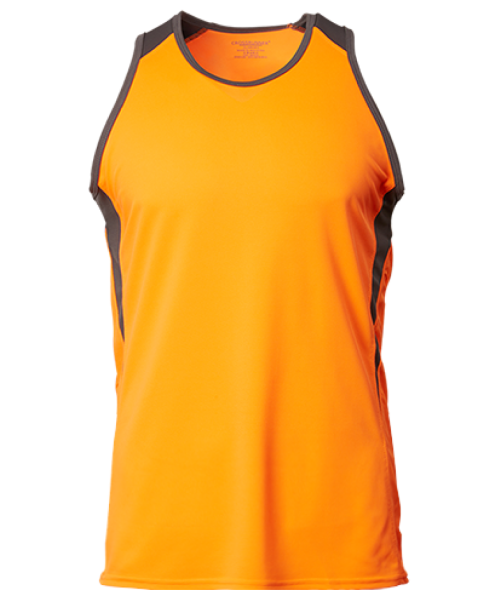 CRV 1601 Neon Orange-Charcoal Flex Running Vest CRV 1600 Tank Top & Sport Tee Johor Bahru (JB), Malaysia, Kuala Lumpur (KL), Selangor, Singapore Supplier, Suppliers, Supply, Supplies | M Sport Apparel