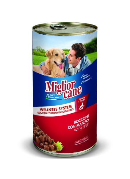 01152 Migliorcane Chunks with Beef Migliorcane - Wet in Tins Dog Food Morando Selangor, Malaysia, Kuala Lumpur (KL), Sungai Buloh Supplier, Suppliers, Supply, Supplies | Petopet Marketing Sdn Bhd