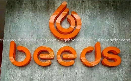 beeds acrylic 3D box up led frontlit indoor signage at usj subang jaya LED ACRYLIC BOX UP LETTERING SIGNBOARD Klang, Malaysia Supplier, Supply, Manufacturer | Great Sign Advertising (M) Sdn Bhd