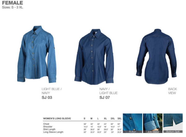 SJ 03 SJ 07 Fined Soft Denim Shirt UZON Corporate Uniform Corporate Uniform Johor Bahru (JB), Malaysia, Kuala Lumpur (KL), Selangor, Singapore Supplier, Suppliers, Supply, Supplies | M Sport Apparel