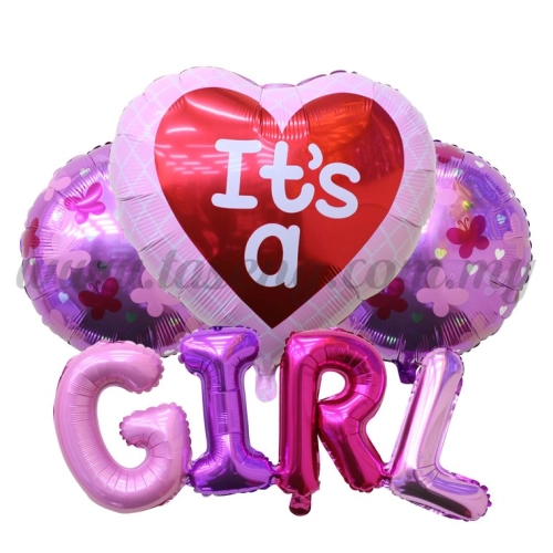 Foil Balloon Set (It's a Girl) - 4in1 (FB-MC-T034)