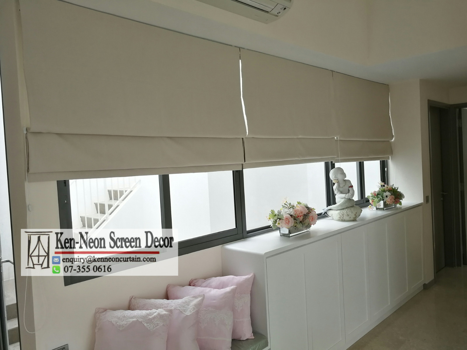 Custom make and installtion Roman Blinds (jb, kulai, gelang patah, ulu tiram, Iskandar, Mouth Austin, etc and Singapore)