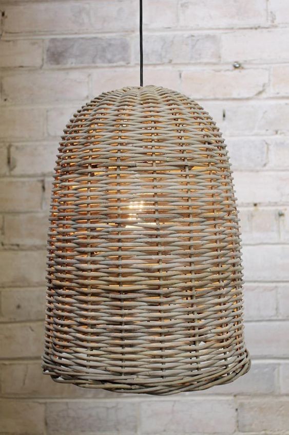 HAN 077 - RATTAN + METAL LAMP SHADE (ROUND) - L