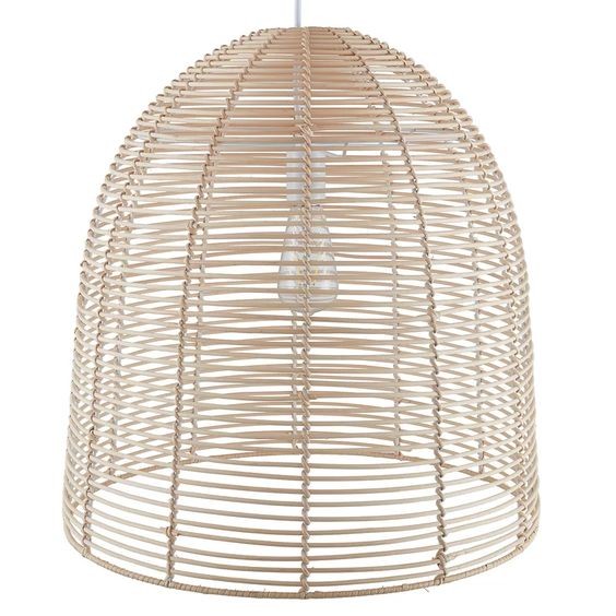 HAN 078 - RATTAN + METAL LAMP SHADE (ROUND) - S