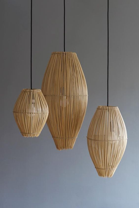HAN 076 - RATTAN METAL LAMP SHADE BREKELE - OVAL