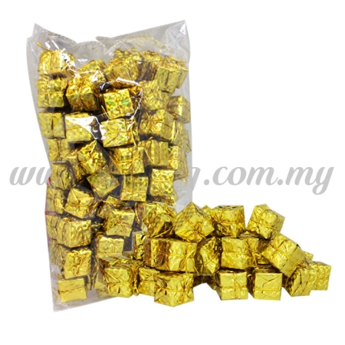 Present Box (Gold) -2.5cm Small 1pack* 100pcs (DC-PB-GO)