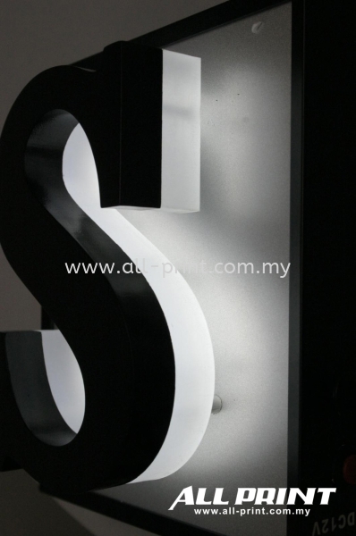 Half Side Back Lit LED Backlit Box Up 3D Lettering Signboard Selangor, Malaysia, Kuala Lumpur (KL), Shah Alam Manufacturer, Supplier, Supply, Supplies | ALL PRINT INDUSTRIES