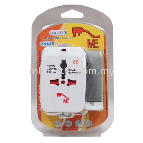 ME 939 TRAVELLER ADAPTOR C/W 2.1A USB Traveller Adaptor Plug Adaptor & sockets Selangor, Malaysia, Kuala Lumpur (KL), Batu Caves Supplier, Suppliers, Supply, Supplies | ML Electric Sdn Bhd