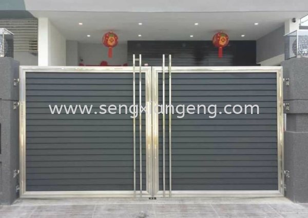 Stainless Steel Swing Main Gate Stainless Steel Main Gate Stainless Steel  Johor Bahru JB Electrical Works, CCTV, Stainless Steel, Iron Works Supply Suppliers Installation  | Seng Xiang Electrical & Steel Sdn Bhd