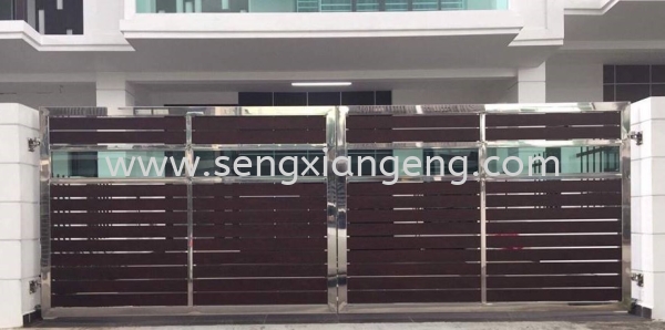 Stainless Steel Swing Main Gate Stainless Steel Main Gate Stainless Steel  Johor Bahru JB Electrical Works, CCTV, Stainless Steel, Iron Works Supply Suppliers Installation  | Seng Xiang Electrical & Steel Sdn Bhd