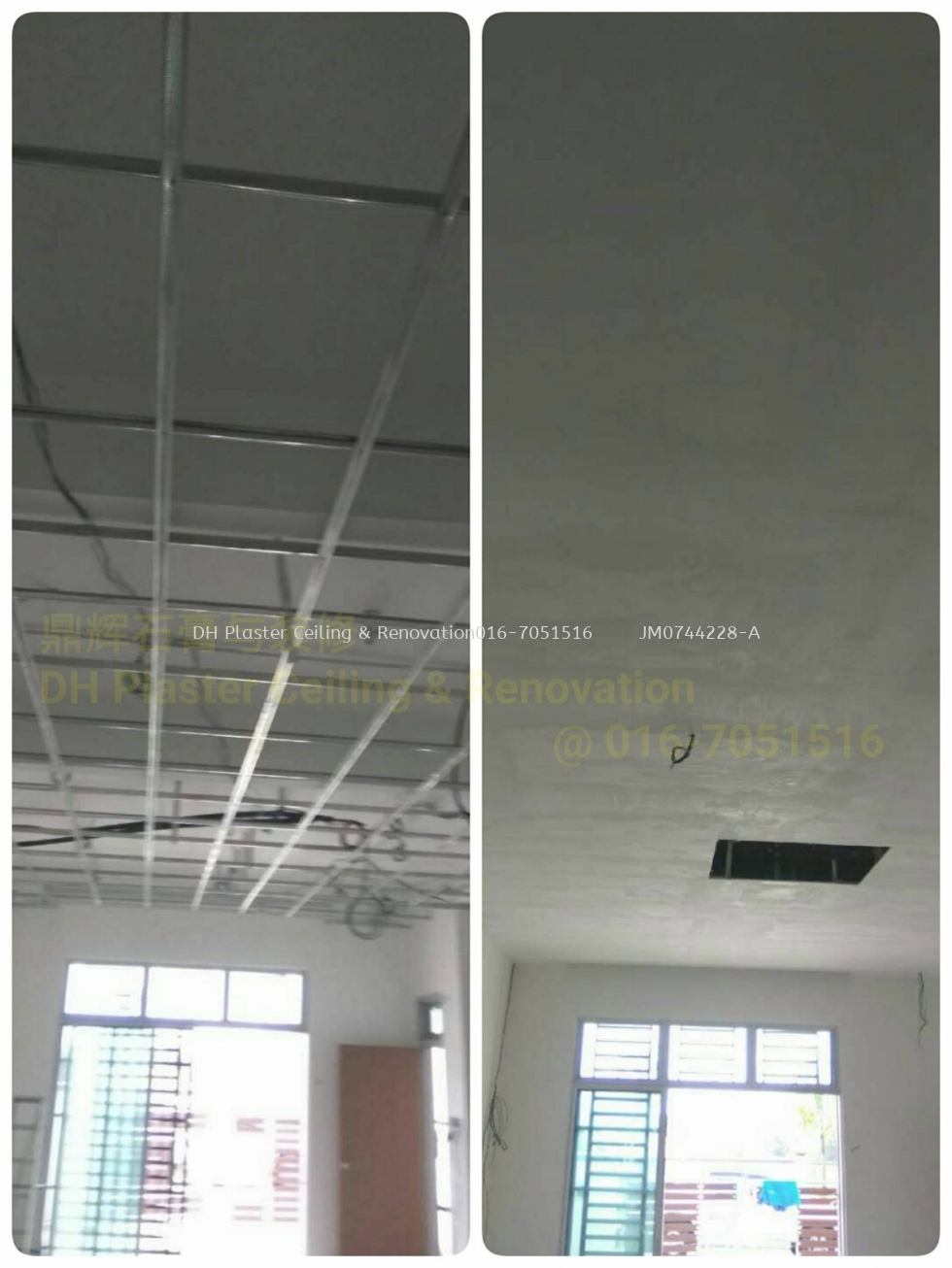 Plaster Ceiling Plaster Ceiling 石膏天花板 Skudai Contractor Dh Plaster Ceiling Renovation